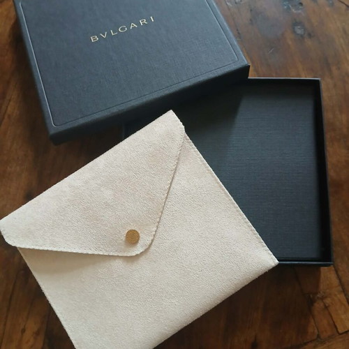 Authentic Bulgari jewelry box with suede case like new