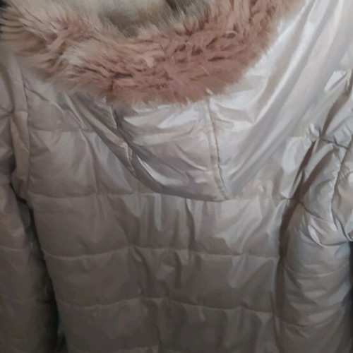 Funky Long Jacket 14-15 Years Like New with Detachable Hood Beige Gold