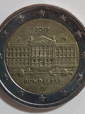 Δίευρο Bundesrat 2019 μεταχειρισμένο, συλλεκτικό νόμισμα Γερμανίας