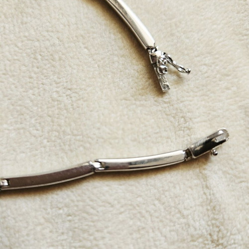 925 Silver Necklace, platinum plated, impressive design