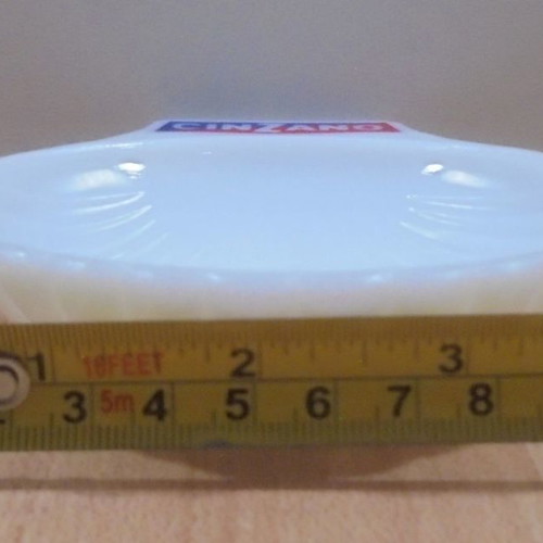 Cinzano Vermouth old promotional opaline bowl used shell-shaped