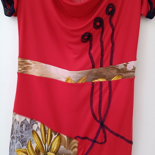 Kisha Italia women's red dress with floral print