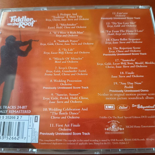 Fiddler on the Roof 30th Anniversary Edition Picture Disc CD like new