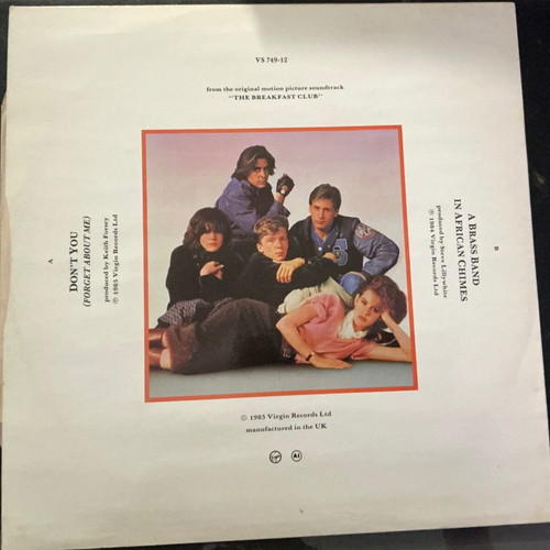 Simple Minds Don't You Forget About Me 12 inch vinyl used, pop