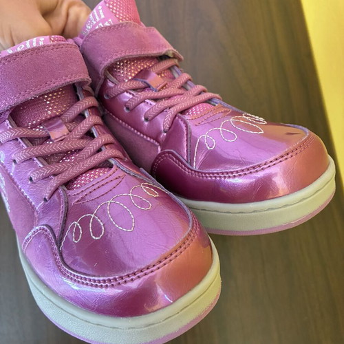 Lelli Kelly Girls Pink Metallic High Top Sneakers EU 35