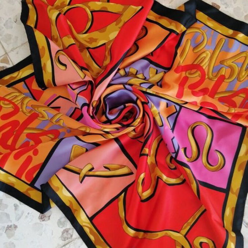 Scarf Paloma Picasso original 87/87 cm new, red colorful