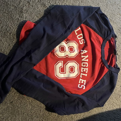 Top in blue and red, XS-S size