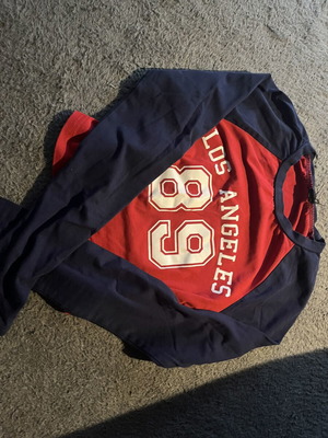 Top in blue and red, XS-S size