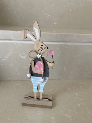 Easter handmade bunny new, woodcutting, height 23 cm