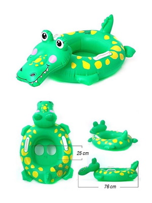 Inflatable kids crocodile swim ring new