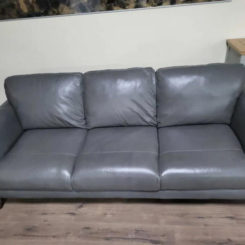 Gray leather sofa set three-seater and two-seater new