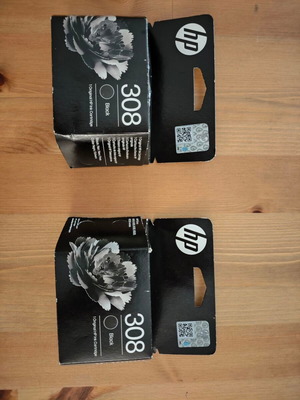 HP 308 Black Ink Cartridges new, pack of 2
