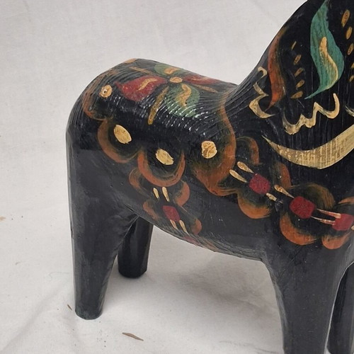 Dala Wooden Horse Handcrafted Scandinavian Folk Art