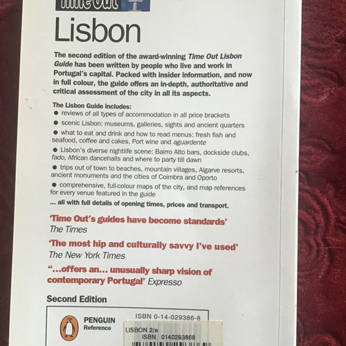 Time Out Lisbon guide used, English