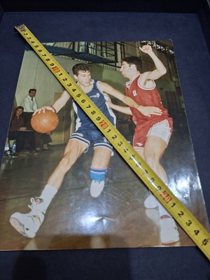 Ionikos-Dimokritos vintage basketball photo used, 20×25.5 cm
