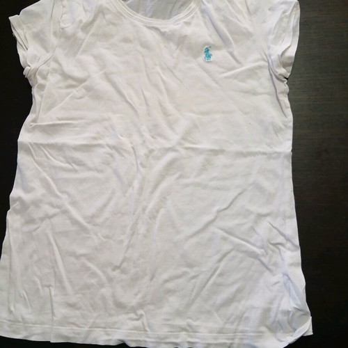 Polo Ralf Lauren t-shirt used, size 12-14 years, white