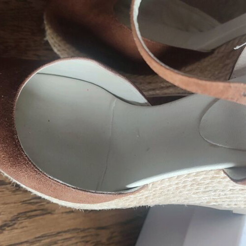 Nak leather platform sandals like new, camel color, size 37