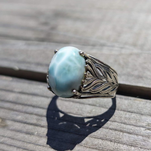 Silver ring with Larimar new, sterling 925