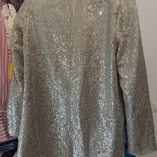 Zara sequin jacket dress like new, silver, size S