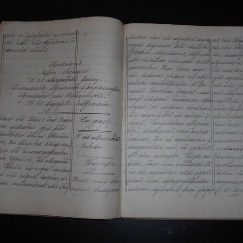 School writing notebook used, 68 pages, Plutarch and Homer notes