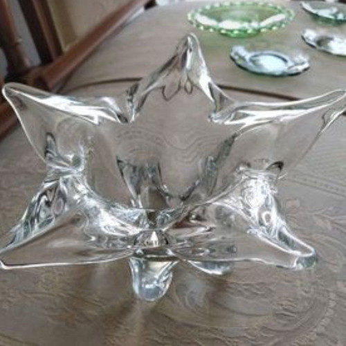 Murano fondant dish used, white crystal star