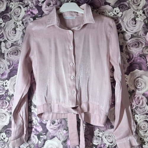 Pink metallic blouse for girl 14 years like new
