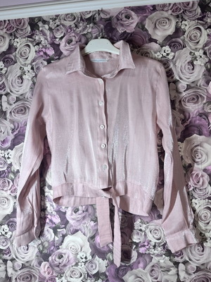 Pink metallic blouse for girl 14 years like new