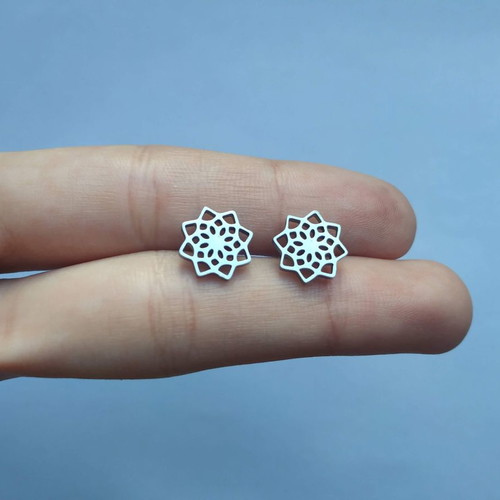 Mandala Earrings Stainless Steel New