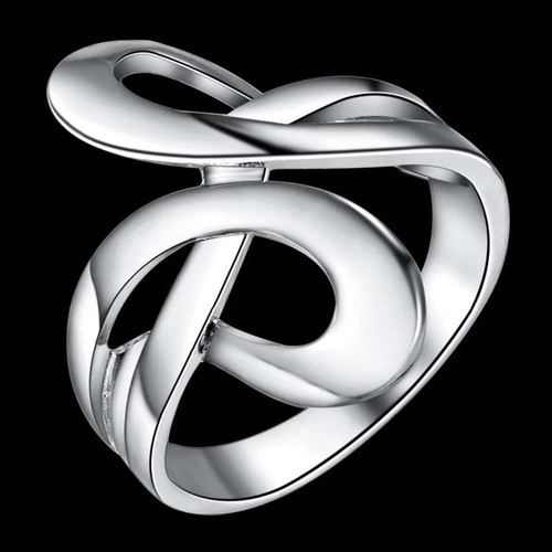 Infinity Friendship Ring for Women new, silver plated metal