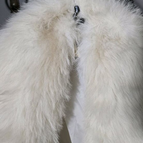 Kate London white faux fur jacket slightly used with small stain