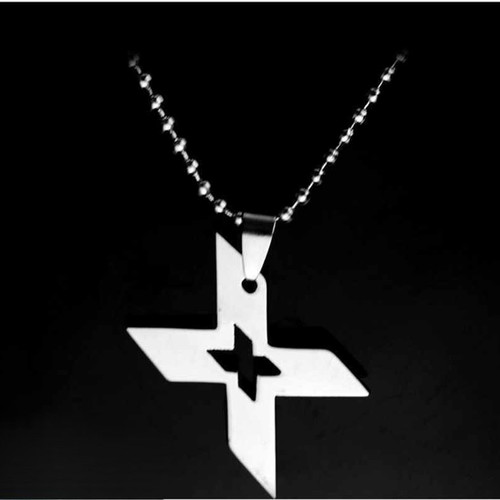 Stainless Steel Necklace Letter "X" New Silver