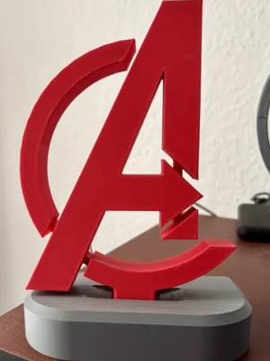 Avengers Logo 3D Printed Stand new, decorative desk piece