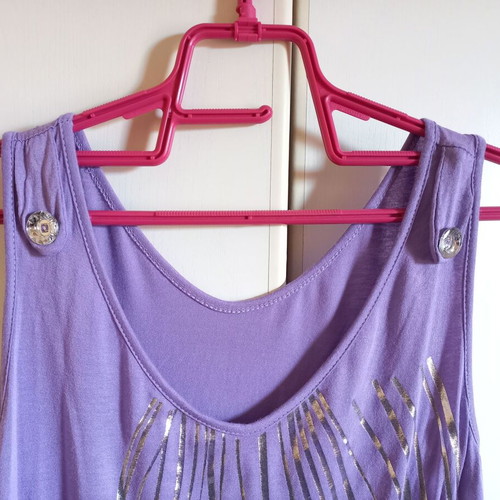 Purple sleeveless casual chic blouse like new, size S or M