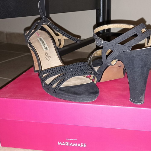 Mariamare sandals fabric and leather black size 40 like new