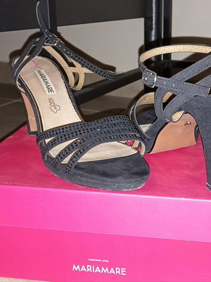 Mariamare sandals fabric and leather black size 40 like new