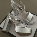 Nine West silver platform sandals