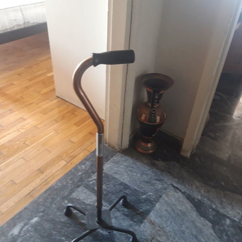 Modern low walking cane with square base
