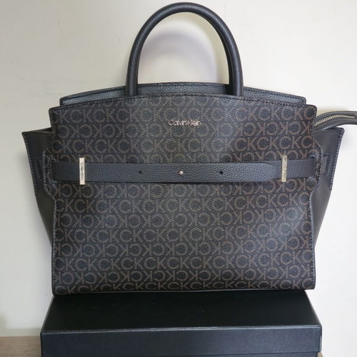 Calvin Klein leather handbag like new, black and brown