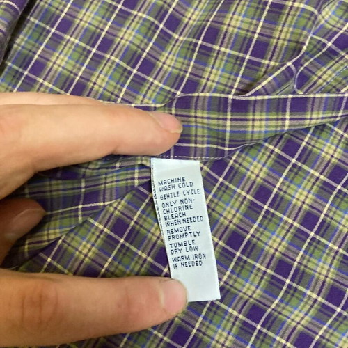 Ralph Lauren 90s Custom Fit Oxford Shirt XXL, green purple blocked