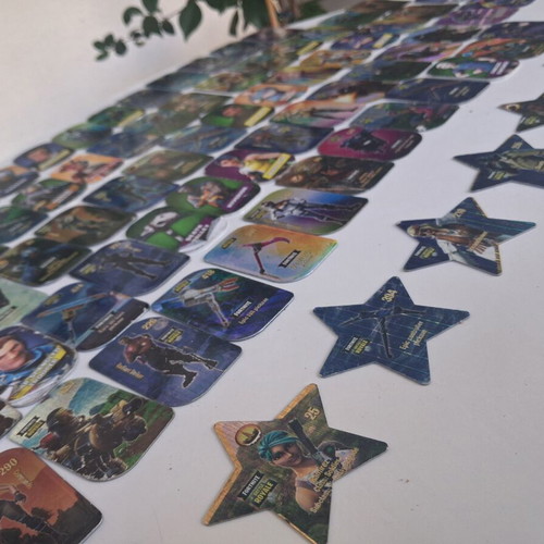 Fortnight metal tags used, pack of 87 from mixed seasons