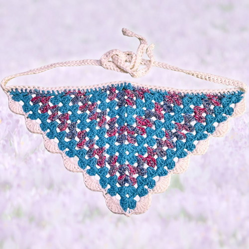 Handmade Bandana Frostberry cotton blend, made to order