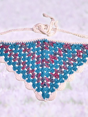 Handmade Bandana Frostberry cotton blend, made to order