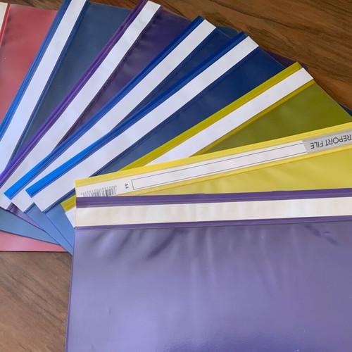 Folders with spine various colors, pack of 8, like new