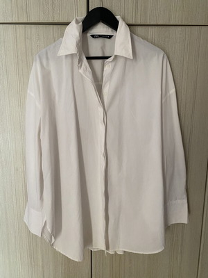 Zara white oversized shirt L