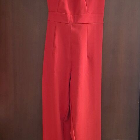 Brigitte jumpsuit with open back, red, size S