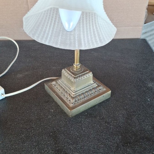 Brass table lamp vintage used, 34 cm height