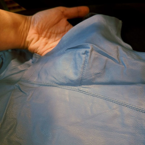 Leather top Stradivarius used, sky blue, size S