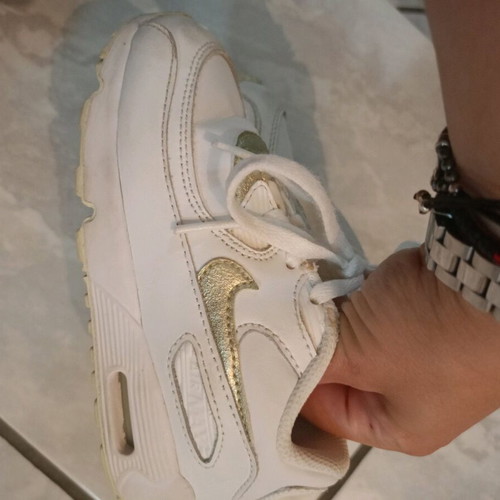 Nike sneakers used with laces for girls, size 26, white