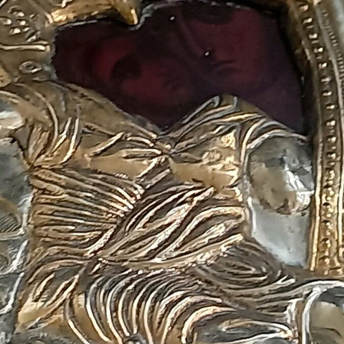 Axion Esti silver-gilded icon used 31x22.5cm