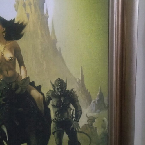 Fantasy Art oil painting like new on canvas with silver frame